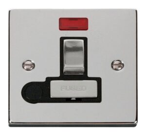 Click Scolmore - Click Deco 13A Fused Ingot Switched Connection Unit With Flex Outlet & Neon Black (VPCH552BK)