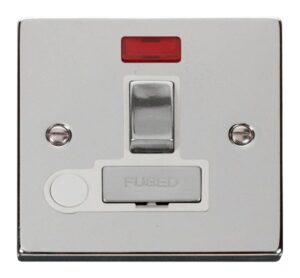 Click Scolmore - Click Deco 13A Fused Ingot Switched Connection Unit With Flex Outlet & Neon White (VPCH552WH)