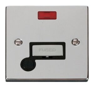 Click Scolmore - Click Deco 13A Fused Ingot Connection Unit With Flex Outlet & Neon Black (VPCH553BK)