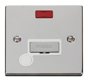 Click Scolmore - Click Deco 13A Fused Ingot Connection Unit With Flex Outlet & Neon White (VPCH553WH)
