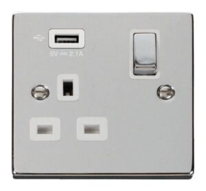 Click Scolmore - Click Deco 1G Skt Usb 2.1A Deco (VPCH571UWH)
