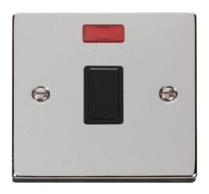 Click Scolmore - Click Deco 20A 1 Gang Dp Switch Neon Black (VPCH623BK)