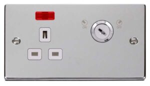 Click Scolmore - Click Deco 13A 1G Dp Lockable Skt W Neon Deco Ch Wh (VPCH655WH)