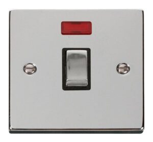 Click Scolmore - Click Deco 20A 1 Gang Dp Ingot Switch Neon Black (VPCH723BK)