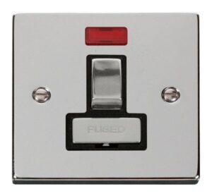 Click Scolmore - Click Deco 13A Fused Ingot Switched Connection Unit With Neon Black (VPCH752BK)