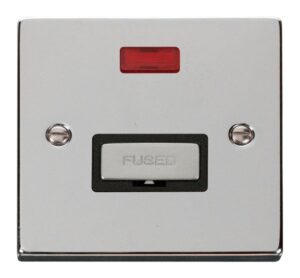 Click Scolmore - Click Deco 13A Fused Ingot Connection Unit With Neon Black (VPCH753BK)
