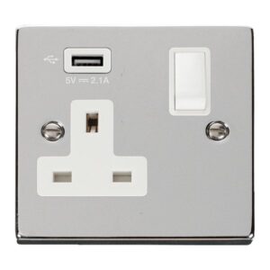 Click Scolmore - Click Deco 1G Skt Usb 2.1A Deco (VPCH771UWH)