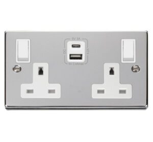 Click Scolmore - Click Deco 2G 13A Switch Skt 4.2A A&C Usb Vpch Wh (VPCH786WH)