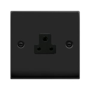 Click Scolmore - Click Deco Vp Matt Black 1G 2A Round Pin Scket Outlet (VPMB039BK)