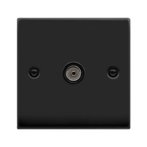 Click Scolmore - Click Deco Vp Matt Black 1G Single C0-Axial Outlet Bk (VPMB065BK)