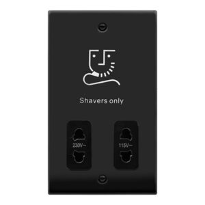 Click Scolmore - Click Deco Vp Matt Black Dual Volt Shaver Socket Bk (VPMB100BK)