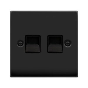 Click Scolmore - Click Deco Vp Matt Black Twin Tel.Bk (VPMB121BK)
