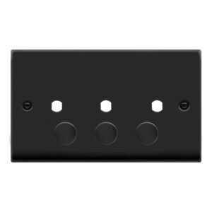Click Scolmore - Click Deco Vp Mb 3 Gang Double Dimmer Plate & Knobs (VPMB153PL)