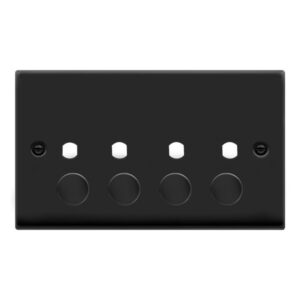 Click Scolmore - Click Deco Vp Mb 4 Gang Double Dimmer Plate & Knobs (VPMB154PL)