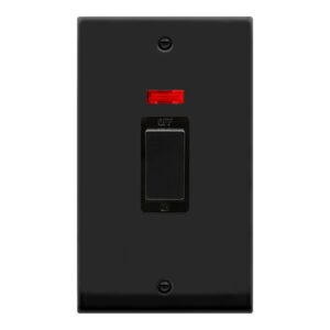 Click Scolmore - Click Deco Ingot 2G 45A Dp Switch Neon Bk (VPMB503BK)
