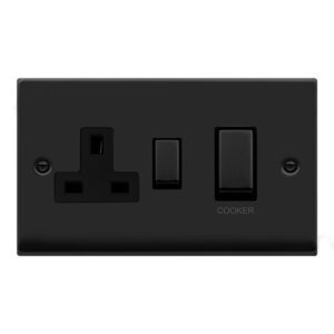 Click Scolmore - Click Deco Ingot 45A Dp Switch 13A Switch Socket Bk (VPMB504BK)