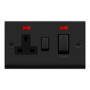 Click Scolmore - Click Deco Ingot 45A Dp Switch 13A Switch Sktneons Bk (VPMB505BK)