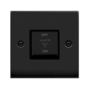 Click Scolmore - Click Deco 10A Ingot 3 Pole Fan Isolation Plate Switch (VPMB520BK)