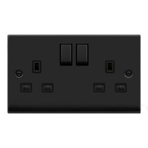 Click Scolmore - Click Deco 13A 2G Ingot Switch Socket Outlet (VPMB536BK)