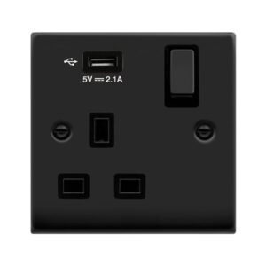 Click Scolmore - Click Deco Vpmb 1G Skt Usb 2.1A Deco (VPMB571UBK)