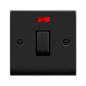 Click Scolmore - Click Deco Ingot 20A 1G Dp Switch W/O Flex Outlet+Neon (VPMB723BK)