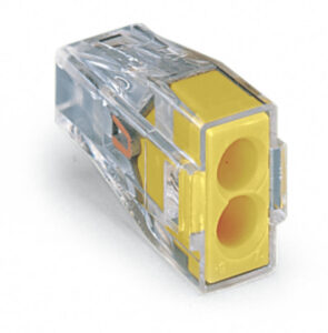 Connectors - Wago PUSH WIRE® connector for junction boxes; for 2 solid and stranded conductors; max. 2.5 mm²; 24A rated (100 Pk) (773-102)