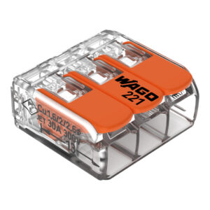 Connectors - Wago Splicing connector with levers; for all conductor types; max. 6 mm²; 3-conductor; 41A rated (30 Pk) (221-613)