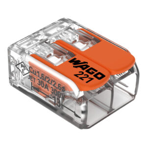 Connectors - Wago Splicing connector with levers; for all conductor types; max. 6 mm²; 2-conductor; 41A rated (50 Pk) (221-612)