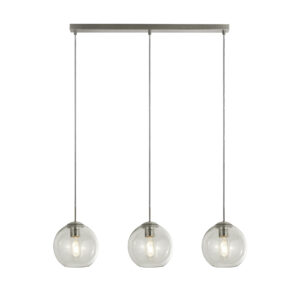 Ceiling Pendants - Searchlight Balls 3Lt Bar Pendant Chrome Metal & Clear Glass (1033-3CL)