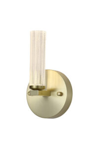 Wall Lighting - Searchlight Aberdeen LED Wall Light Satin Brass Metal with Clear Acrylic (10371SB)