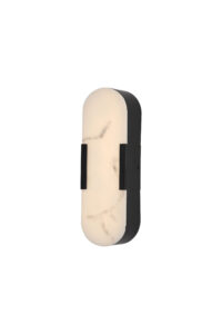 Wall Lighting - Searchlight Opaline LED Wall Light Matt Black Metal with Marble Resin (11138BK)