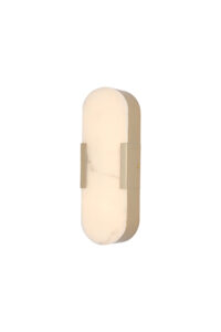 Wall Lighting - Searchlight Opaline LED Wall Light Matt Gold Metal with Marble Resin (11138GO)