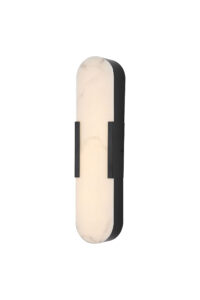 Wall Lighting - Searchlight Opaline LED Wall Light Matt Black Metal with Marble Resin (11139BK)