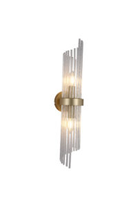 Wall Lighting - Searchlight Lara 2Lt Wall Light Gold Metal & Clear Glass Rods (11500-2GO)