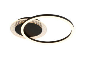 Ceiling Lighting - Searchlight Contour LED Flush Matt Black (13650BK)