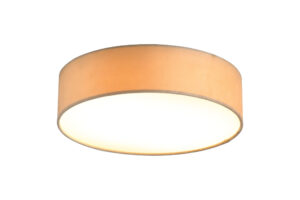 Ceiling Lighting - Searchlight Drum 2Lt Flush Champagne Velvet Shade (23298-2CP)