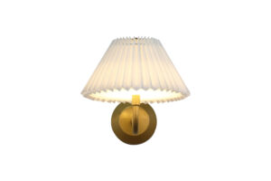 Wall Lighting - Searchlight Danish Rechargeable Wall Light Gold Metal with White Pleate (23310GO)
