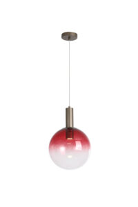 Ceiling Pendants - Searchlight Ombre 1lt Pendant Red Ombre Glass with Latte Metal (24183-1RE)