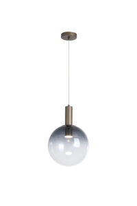 Ceiling Pendants - Searchlight Ombre 1lt Pendant Smoked Ombre Glass with Latte Metal (24183-1SM)