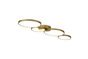 Ceiling Lighting - Searchlight Cirque LED 4Lt Flush Gold Metal (25772-4GO)