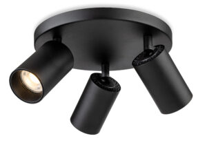 Ceiling Lighting - Firstlight Max 3 Light Flush Ceiling Light (2926BK)