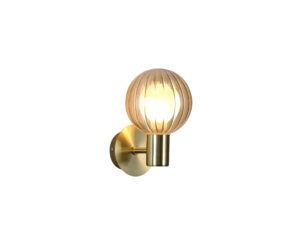 Wall Lighting - Searchlight Luminsphere 1Lt Wall Light Brass with Champagne Glass IP44 (30506GO)