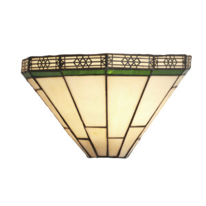 Wall Lighting - Searchlight New York Wall Light Brass Metal & Stained Glass (4417-18)