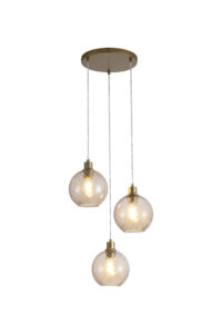 Ceiling Pendants - Searchlight Radiance 3Lt Multi Drop Pendant Gold Metal and Champagne G (44520-3CP)