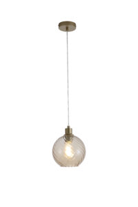 Ceiling Pendants - Searchlight Radiance 1Lt Pendant Gold Metal and Champagne Glass (44520CP)