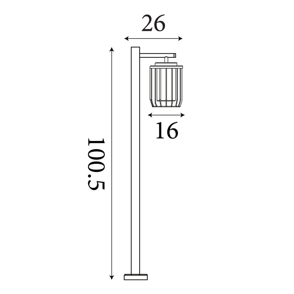 Searchlight Reed Outdoor Post Light Black