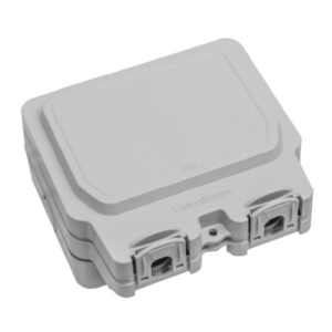Outdoor Sockets - Hamilton Elemento IP 2 Gang Outdoor Enclosure IP66 Grey (ELM2MODGY)