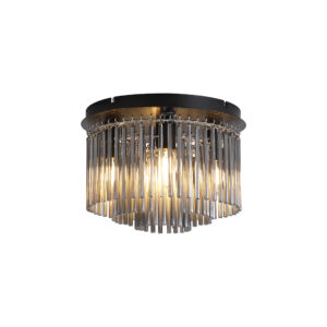 Ceiling Lighting - Searchlight Swizzle 5Lt Flush Matt Black Metal with Smoked Rods (55620-320SM)