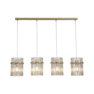 Ceiling Pendants - Searchlight Swizzle 4Lt Bar Pendant Gold Metal with Champagne Rods (55620-4CP)