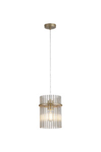 Ceiling Pendants - Searchlight Swizzle 1Lt Pendant Gold Metal with Champagne Rods (55620CP)
